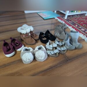 7 Pairs of Size 4 Baby Shoes, Sandals, Boots